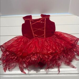Spirit Halloween Kids Fiery Devil Costume Red Dress. Size S